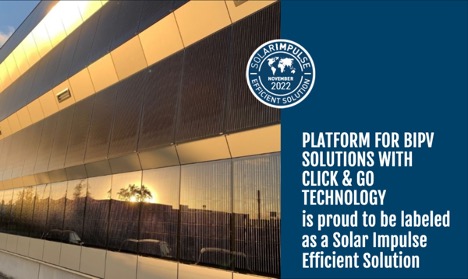 Platform voor BIPV-oplossingen met Click&Go technologie is bekroond met het label Solar Impulse Efficient Solution
